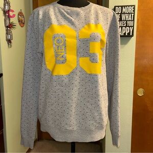 Adidas Neo gray polka dot pullover sweatshirt yellow “03” size L